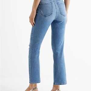Express Light Blue Straight Leg Jeans
